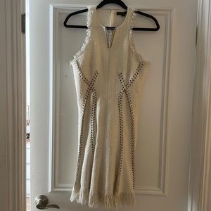 Alexander Wang Sleeveless Dress With Piercing Detail In Ivory